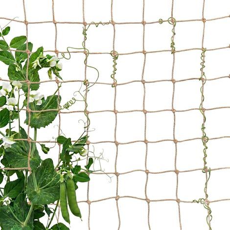 Filet de Jute 2 x 3 m, Filet pour Plantes 100% biodégradable, Corde de Chanvre pour Plantes grimpantes, Pois, tomates, concombres – Mailles de 15 x 15 cm (1/5)