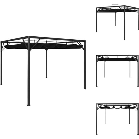 Gartenpavillon mit ausziehbarem Dach 3×3 m Anthrazit - Pavillon - Gartenzelt - Outdoor Möbel - Sonnenschutz - Wetterfest (1/5)