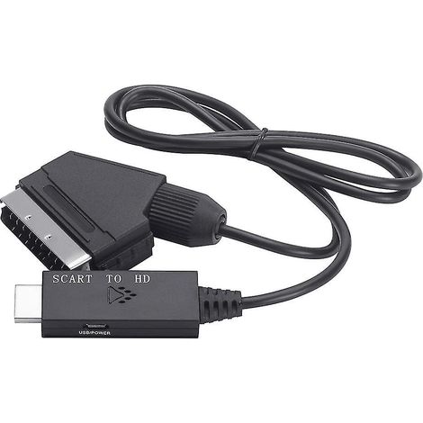 Câble convertisseur portable SCART vers HDMI compatible, prêt à l'emploi, 1080p/720p (1/4)