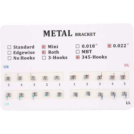 Appareil orthodontique brackets acier inoxydable dentaire traitement orthodontie bagues dent métal (1/5)