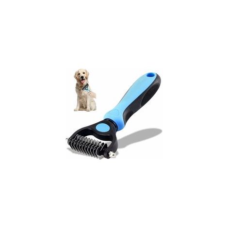 Peigne sous-poil professionnel pour chien poil long, bleu, 7,7x16,5 cm –