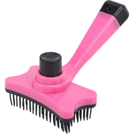 Brosse pour animaux de compagnie, élimine le sous-poil et les poils emmêlés, améliore la circulation sanguine (rose rouge) (1/5)