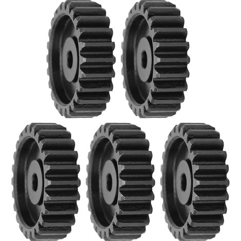 Cinq engrenages droits servo, en acier, durables et pratiques, pièces industrielles, module de cannelure interne de 24 dents, 0,824 dents. (1/5)