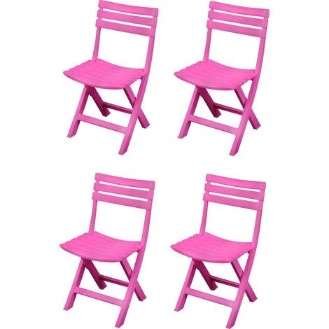 Lot de 4 chaises de jardin BIRKI - Fuchsia - Plastique - L 41.5 x P 40 x H 79 cm - Livraison gratuite (1/2)