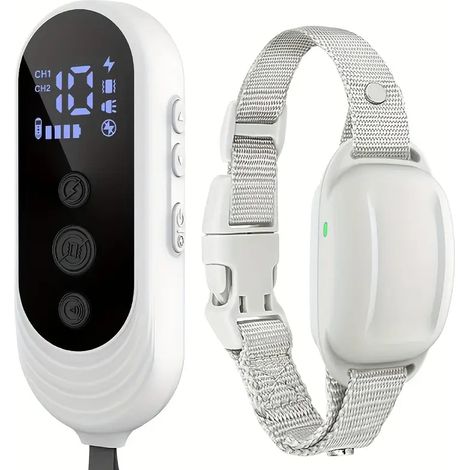 Collier de dressage avec telecommande etanche IP67 pour chien adapte aux grandes moyennes et petites races pour un dressage securise
