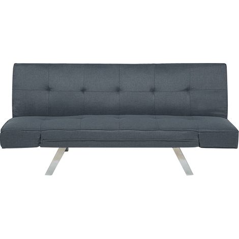 Sofá cama 3 plazas tapizado azul oscuro sin apoyabrazos moderno Bristol II