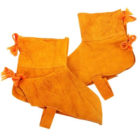 2 protgechaussures de soudeur en cuir de vachette antidrapants et durables (1/5)