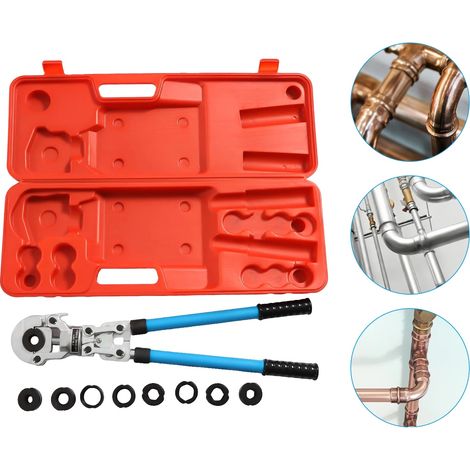 Pince à presse hydraulique, acier haute résistance, longueur de 10 pouces, adaptée aux tubes en cuivre et en aluminium, capable d'appliquer une haute pression, poignées rétractables (1/5)