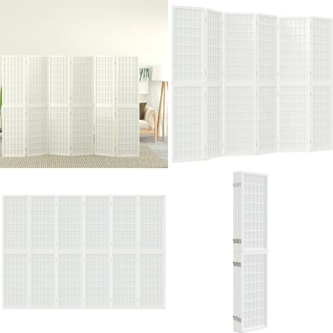 Cloison de séparation pliable 6 panneaux 240x170 cm Blanc - Cloison De Séparation - Séparateur De Pièce - Écran D'intimité - Style Japonais - Bois De Sapin - Home & Living (1/5)