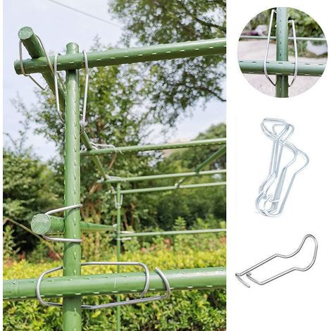 Clips de Fixation pour Tuteur de Jardin 11 mm Attache Ressort pour Tube Gainé Support de Plantes Grimpantes 10 Pièces