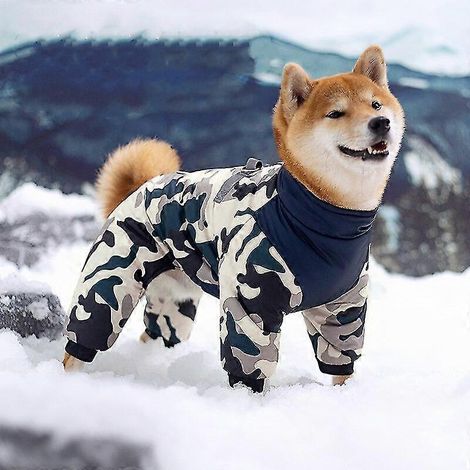 Chaqueta de invierno cálida y gruesa para perros, impermeable, para perros pequeños y medianos, ideal para cachorros, chihuahuas, bulldogs franceses y carlinos. Color azul marino. (1/5)