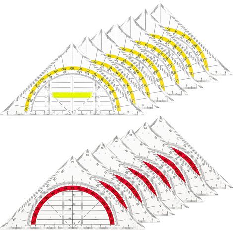 LIOOBO Lot de 12 rapporteurs triangulaires en plastique, outil (1/5)