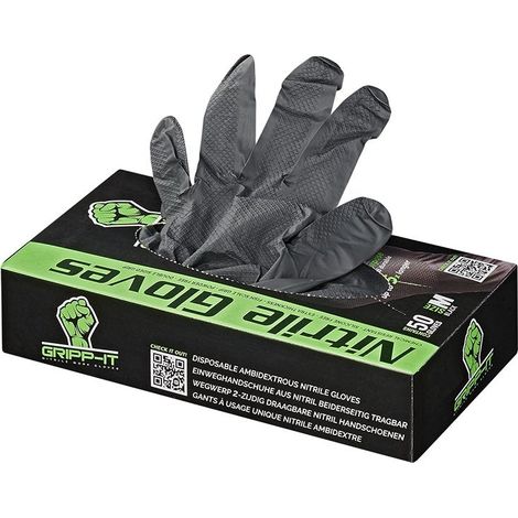 Gants en nitrile gripp it m noirs boite distributrice de 50 pieces (1/5)