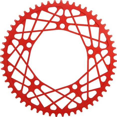 Plateau de vélo 56 dents en alliage d'aluminium, léger et résistant à l'usure, couronne de pédalier de remplacement, rouge, pour vélo. (1/5)