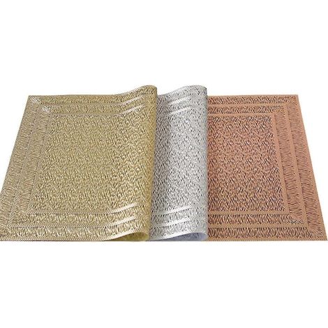 Lot de 6 sets de table rectangulaires tissés, 45,7 x 30,5 cm, couleur or (1/5)