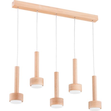 Suspension scandinave bois 65 cm table 5xGX53 Alfa (1/3)