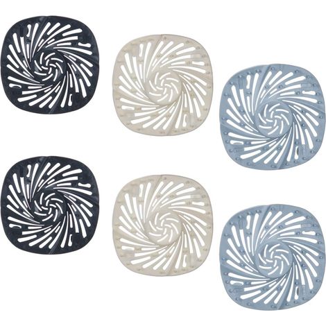 Filtre Pour Drain De Douche - En Silicone TPR Souple - Avec Ventouse - Adapté Aux Bains Douches Et Éviers Standards - Lot De 6 (1/5)