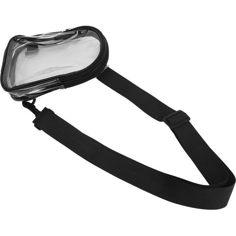 Sac bandoulière transparent tendance grande capacité imperméable en PVC transparent noir (1/5)