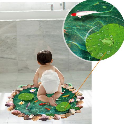 3D-Stereo-Lotusfischteich-Wand- und Bodenaufkleber für Zuhause und Geschäft AY9260 (1/5)