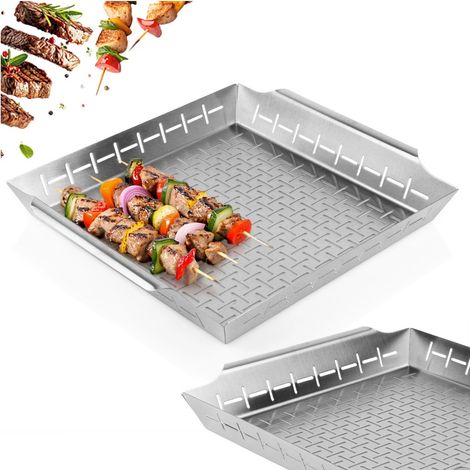 Grillkorb zum Grillen von Fleisch und Gemüse, perforierter Stahl, 39,5 cm (1/5)