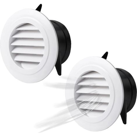 2 Pièces Grille de Ventilation, ABS Grille de Ventilation en Plastique, Registres, Grilles et Bouches D'aération, avec Moustiquaire, pour Maison, Bureau, Salle de Bain (1/5)