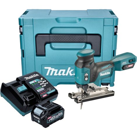 Makita JV 001 GD101 Seghetto alternativo a batteria 40 V max. 135 mm brushless + 1x batteria ricaricabile 2,5 Ah + caricabatteria + Makpac
