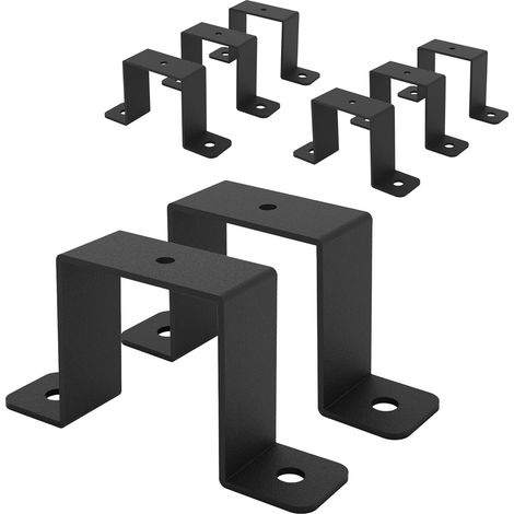 Lot de 8 colliers de serrage carrés de 51 x 51 mm en forme de U, support de fixation murale pour poteaux de clôture, supports de fixation murale adaptés pour tuyaux d'eau, balustrade de balcon (1/5)