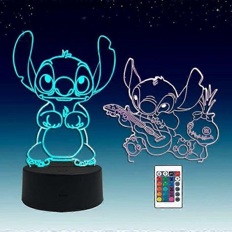 2-in-1 LED-Nachtlicht mit 13D-Illusionsanimation, 16 RGB-Farben und Fernbedienung