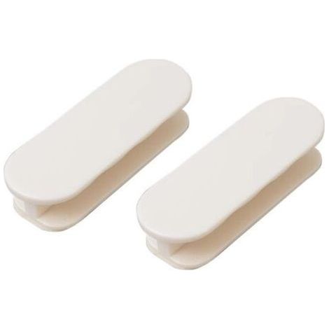 Lot de 2 blanc poignées de porte de balcon, poignées de porte, poignées de porte autocollantes, poignées d'armoire, porte de balcon, extérieur en plastique, poignée de meuble en verre (1/4)