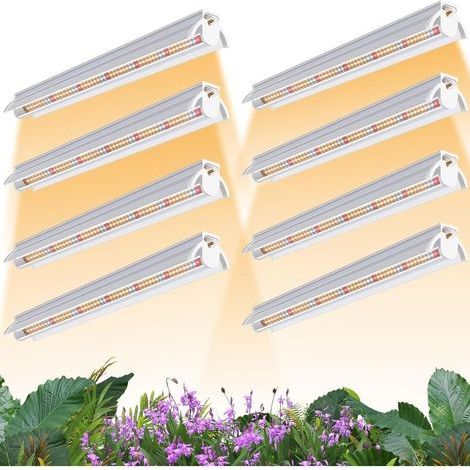 8Pack T5 Lampe pour plantes, Full Spectrum 42cm lampes LED de culture, lampe pour culture de plantes avec réflecteur/design à chaîne à marguerite pour semis, étagères de culture (1/5)