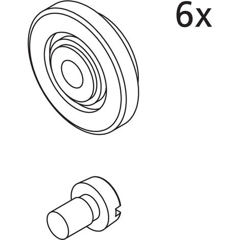 Kermi Laufrollen Set oben, EBIN023, Silber Mattglanz/Weiß, 2533580