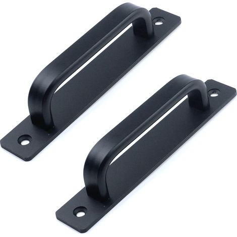 Tirador para puerta corredera, tirador para armario, distancia entre orificios de 160 mm, color negro, dos piezas. (1/4)