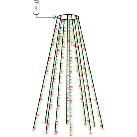 Catena luminosa decorativa da interno e esterno 500 x 500 cm 8 effetti multicolore in PVC colorato 020046789