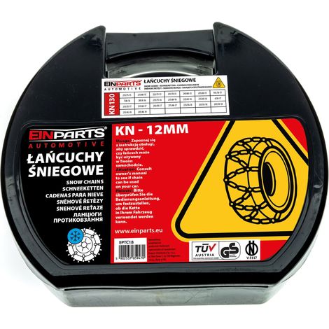 Chaînes à neige pour roues/pneus 15-19 pouces KN130 Ö-Norm TÜV 12 mm, 2 pièces (1/5)