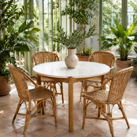 Table à dîner ronde terrazzo blanche ø120 BALI (1/5)