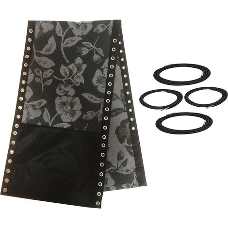 Tissu de remplacement universel pour chaises longues, fauteuils inclinables, chaises anti-gravité et housses de chaises extensibles, 43 x 160 cm, (patchwork jacquard noir) (1/5)