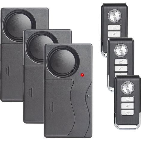 Lot de 3 détecteurs de mouvement anti-vol 110 dB - Sensibilité forte - Réglable - Système de sécurité pour porte, fenêtre, vélo, moto, maison (1/5)