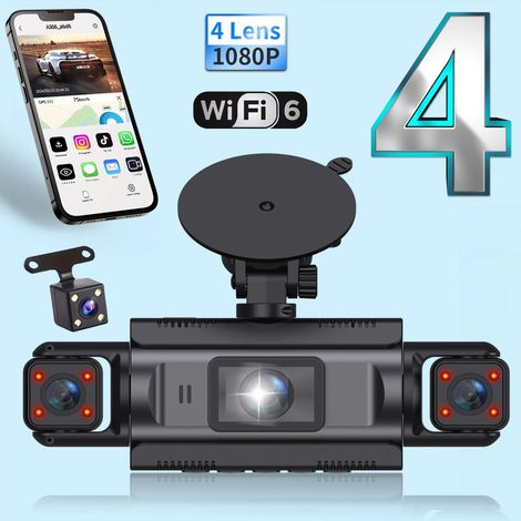 (Carte 64G, pas de kit de câblage) Caméra embarquée de voiture avec WiFi, Full HD 1080P. (1/5)