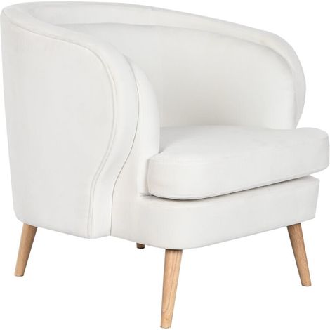Butaca Poliester Madera 91X80X78 Blanco (1/5)