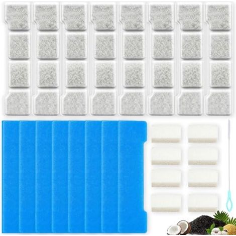 Lot de 8 Filtres Fontaine Chat SIBAYS SIFS76DE, 15L, Rechange, Compatible, Eau, Animal, Compagnie (1/5)