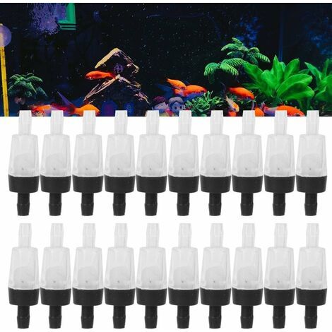 Fournitures d'aquarium 20 pièces clapet Anti-Retour de Pompe à Air, clapet Anti-Retour, Fournitures de réservoir de Poissons Accessoire clapet Anti-Retour unidirectionnel en PVC pour