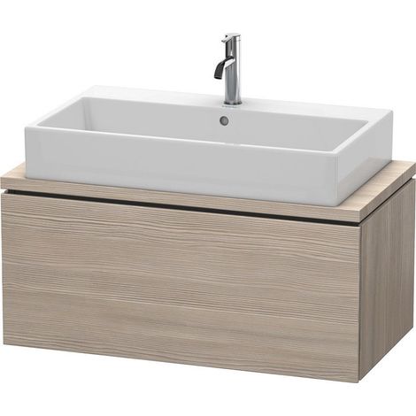 Meuble bas console L-CUBE 400x920x477mm pin argenté