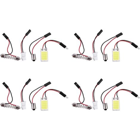 Panneau lumineux LED COB 18 LED blanc ultra-brillant 4X + adaptateurs pour ampoules navette T10 (1/5)