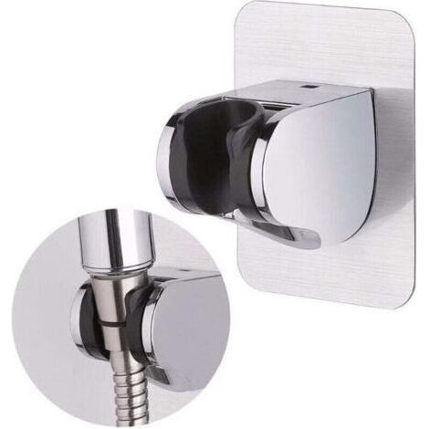 Support de douche, Autocollant Support de Pomme de Douche Mural Détachable Avec à Angle Réglable, Imperméable, Heavy Duty, mural pour salle de bain Hôtel,1PCS (1/4)