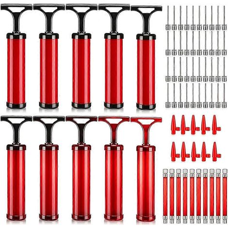 Lot de 10 pompes à ballon avec aiguilles et tuyau - Gonfleur pour ballons de basketball, football, soccer, volleyball, jeux et entraînement (1/5)
