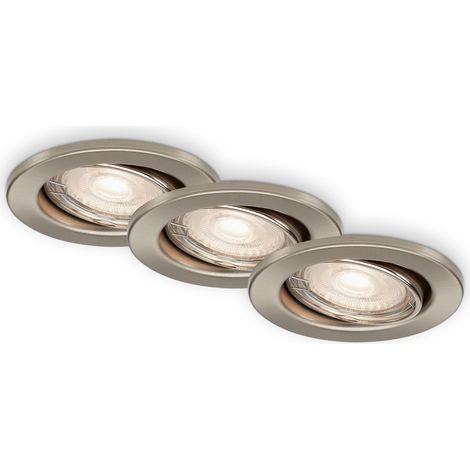 LED Einbauleuchte BRILONER LEUCHTEN FIT MOVE, 5 W, 400 lm, IP23, matt-nickel, Metall, inkl., 3x GU10, 3er Set, Ø 8,6 cm (1/5)