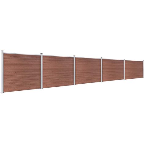 Maison Exclusive - Zaunelement Set WPC 872x146 cm Braun (1/5)