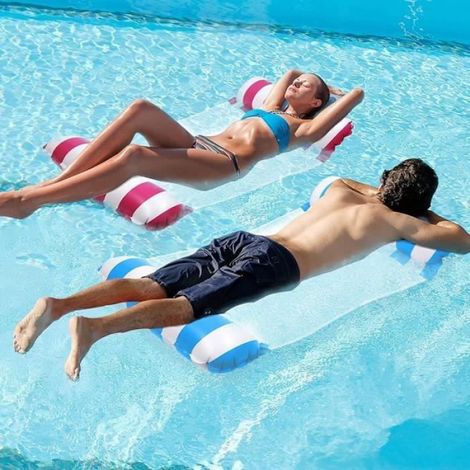 Hamac Flottant Gonflable - - Lot de 2 - Multifonctionnel 4-en-1 - Inclinable (1/4)