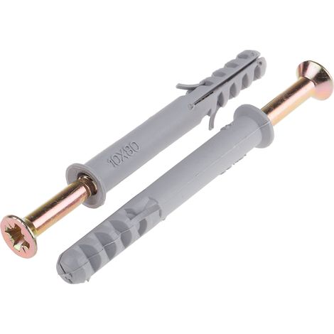 Rs Pro – Chevilles à frapper nylon 10mm – Longueur 80mm – Pour béton et maçonnerie – Boîte de 20 unités – Fixation solide et durable