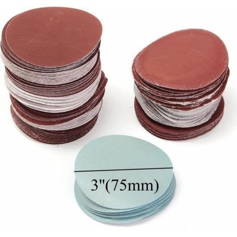 TEMPSA 100PCS 75MM Papier De Verre Ponçage Polissage Disque Abrasif (1/4)
